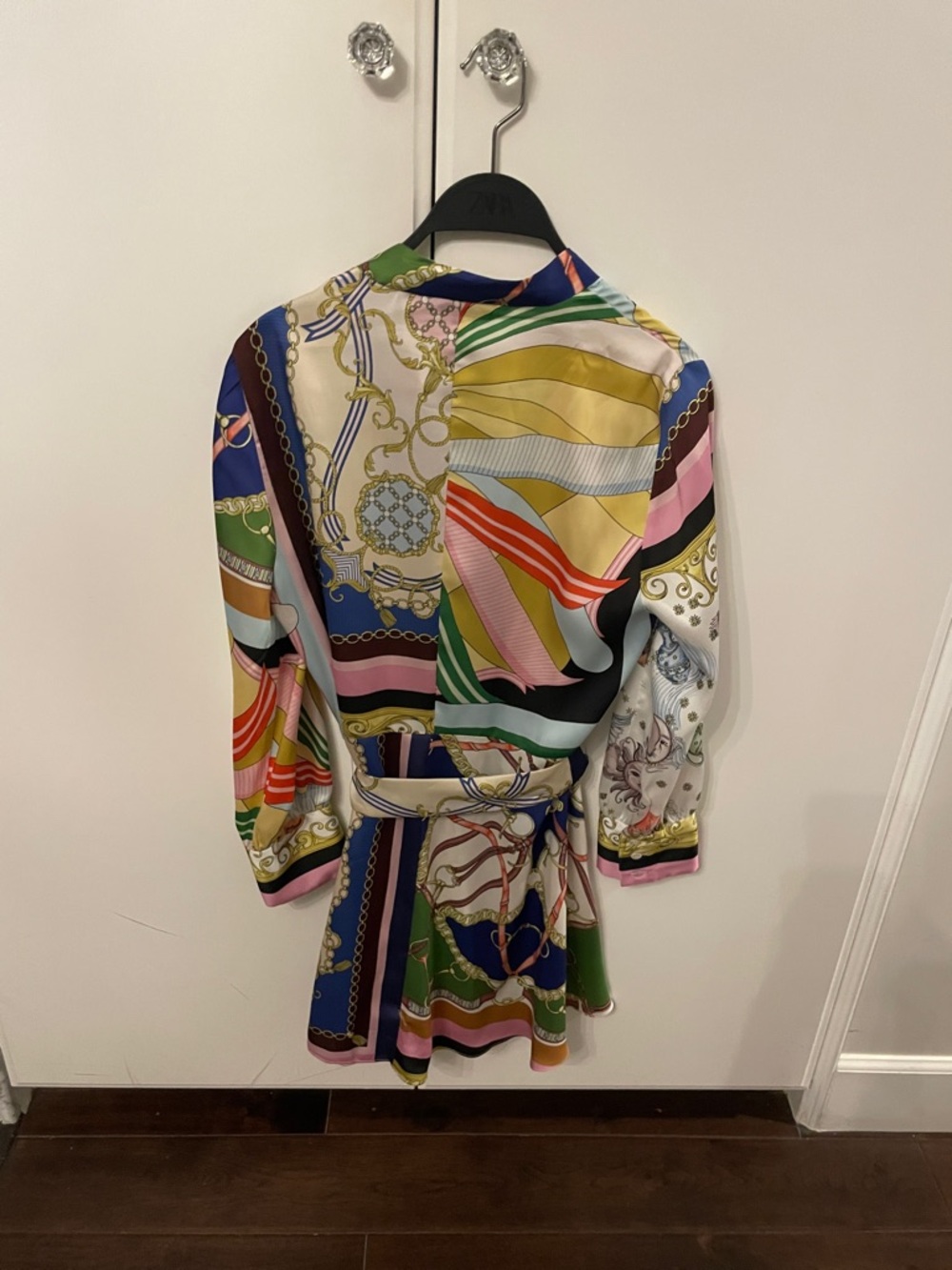 Zara print satin dress NWT SZ M - Picture 4 of 5